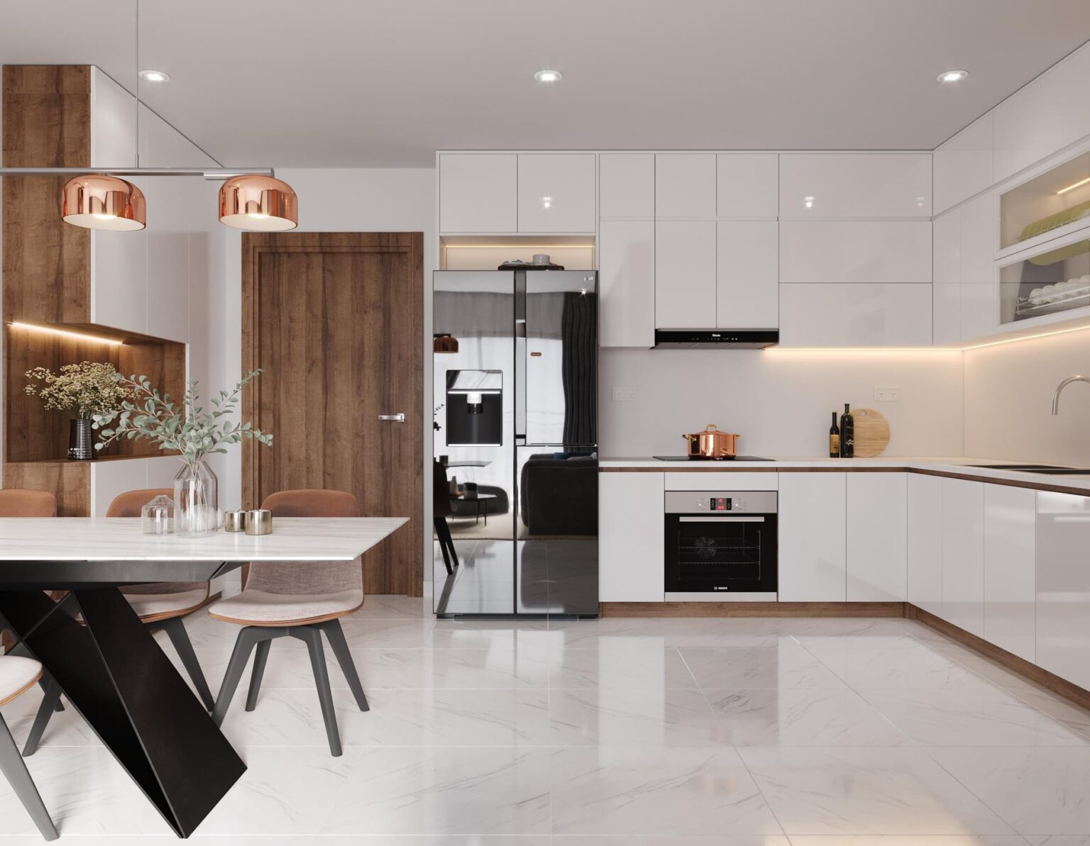 3D Interior Model Kitchen - Living room 0121 Scene 3dsmax