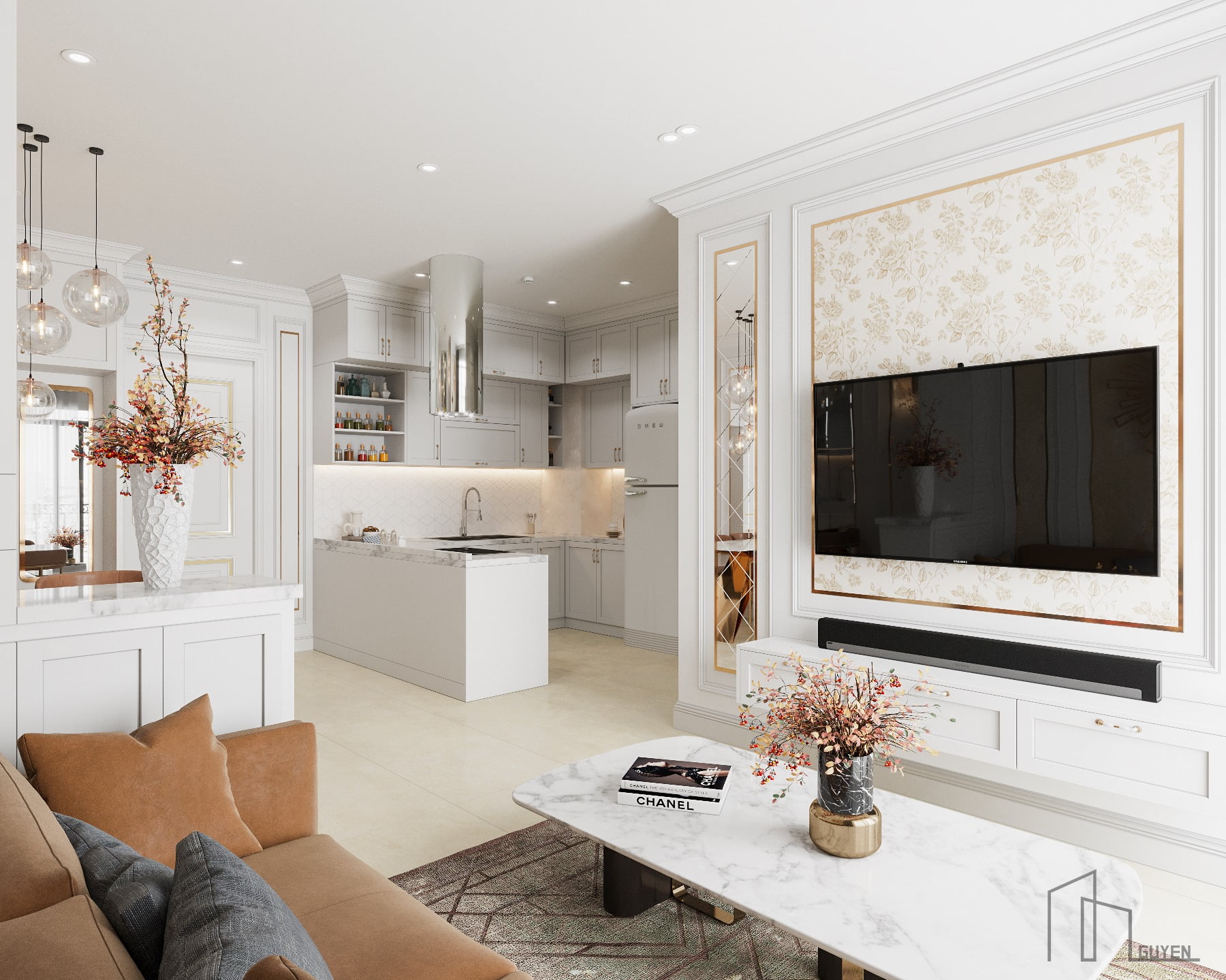 3D Interior Model Kitchen Living room 0125 Scene 3dsmax