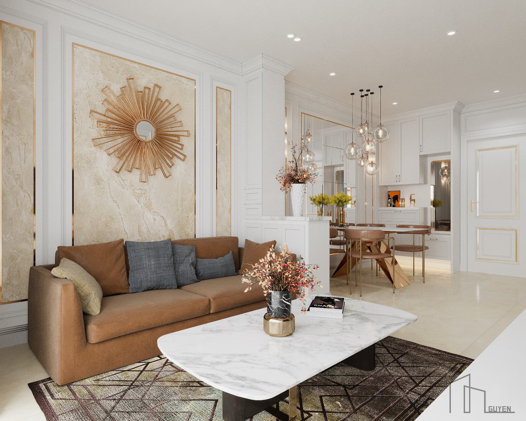 3D Interior Model Kitchen Living room 0125 Scene 3dsmax