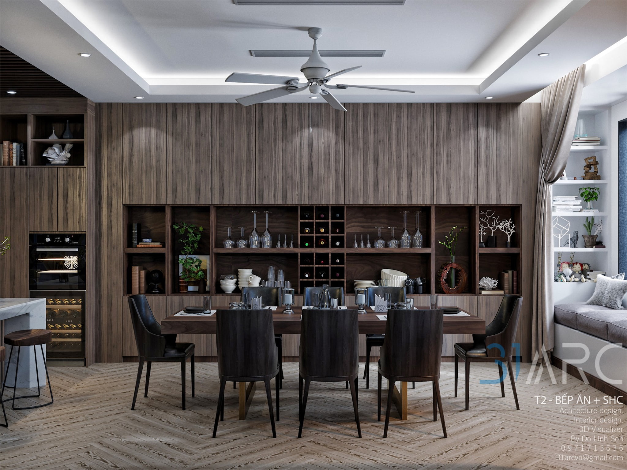 3D Interior Model Kitchen Living room 0126 Scene 3dsmax