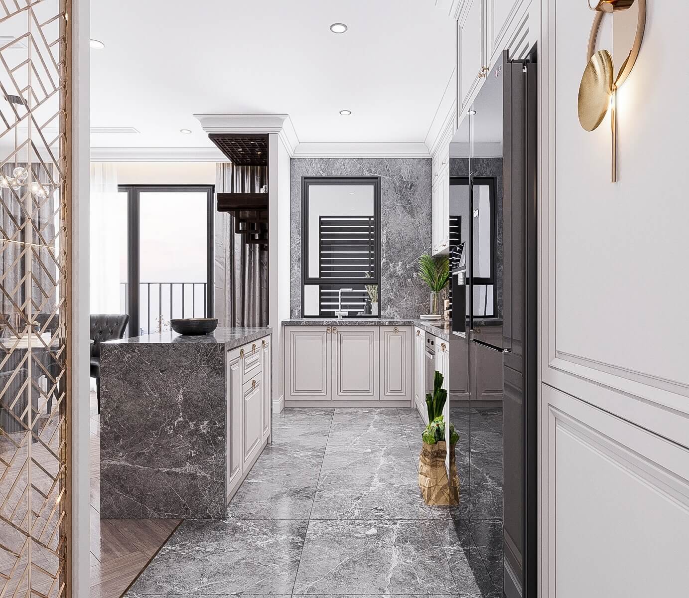 3D Interior Model Kitchen Living room 0128 Scene 3dsmax