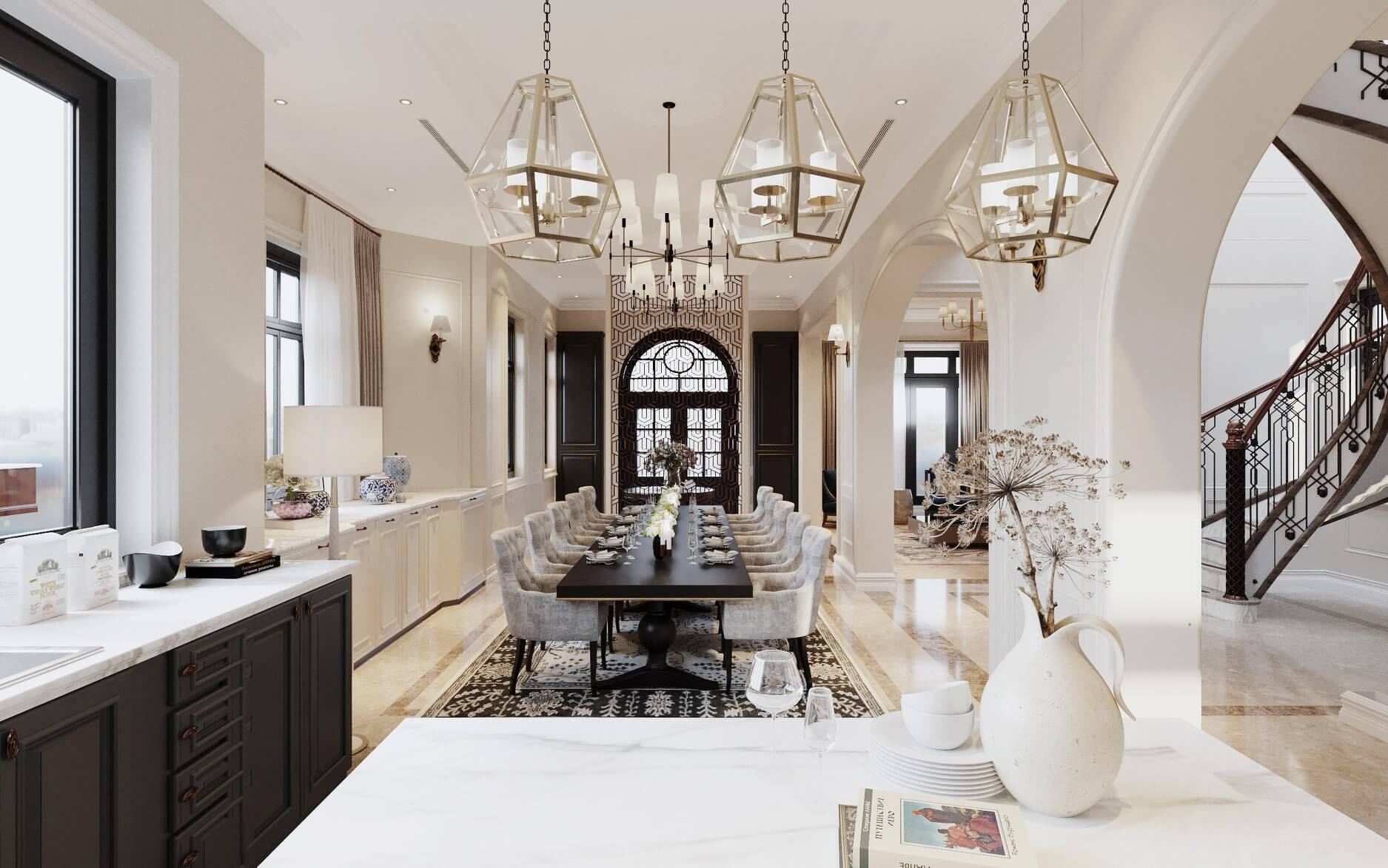 3D Interior Model Kitchen Living room 0128 Scene 3dsmax