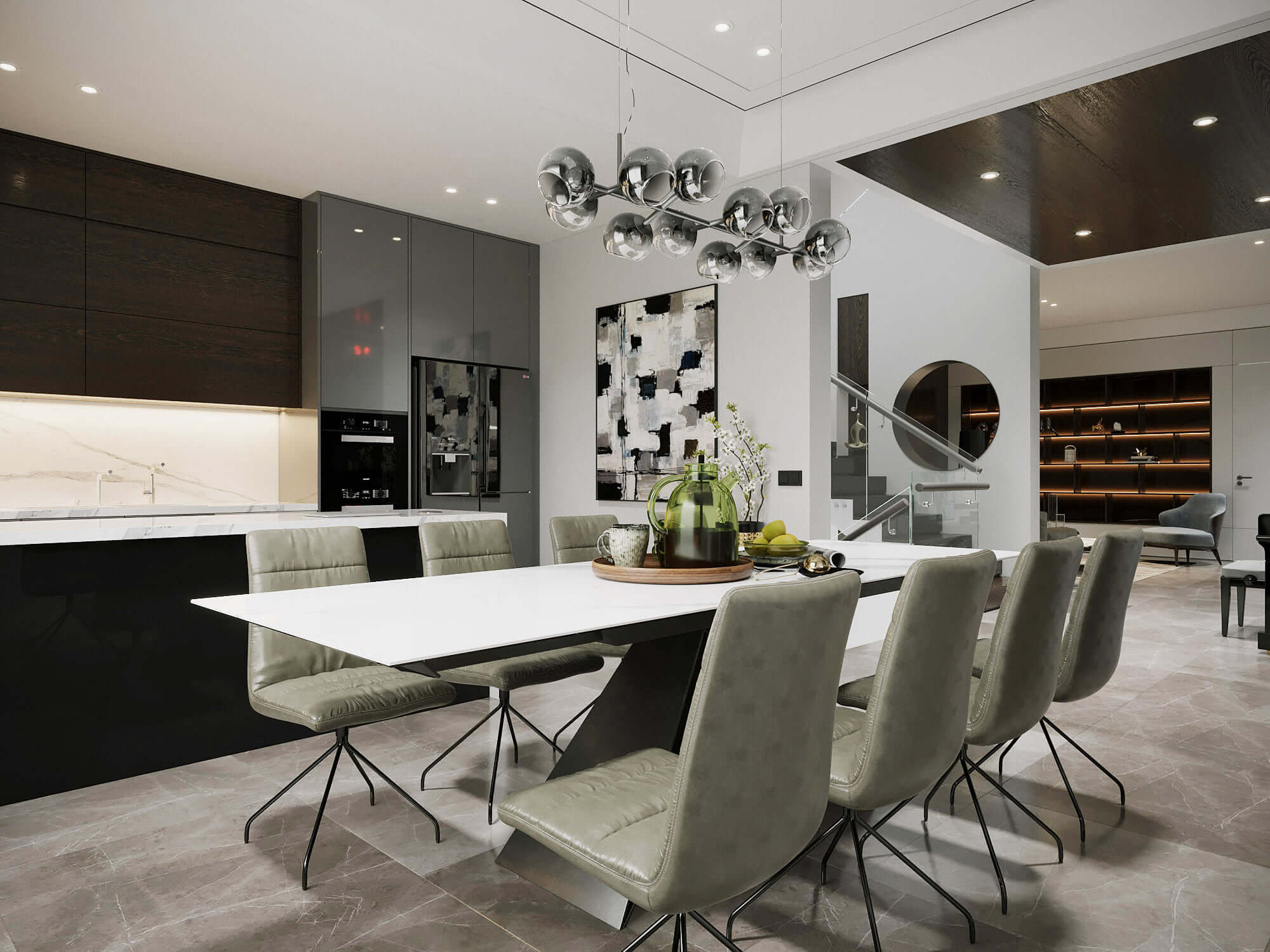 3D Interior Model Kitchen Living room 0130 Scene 3dsmax