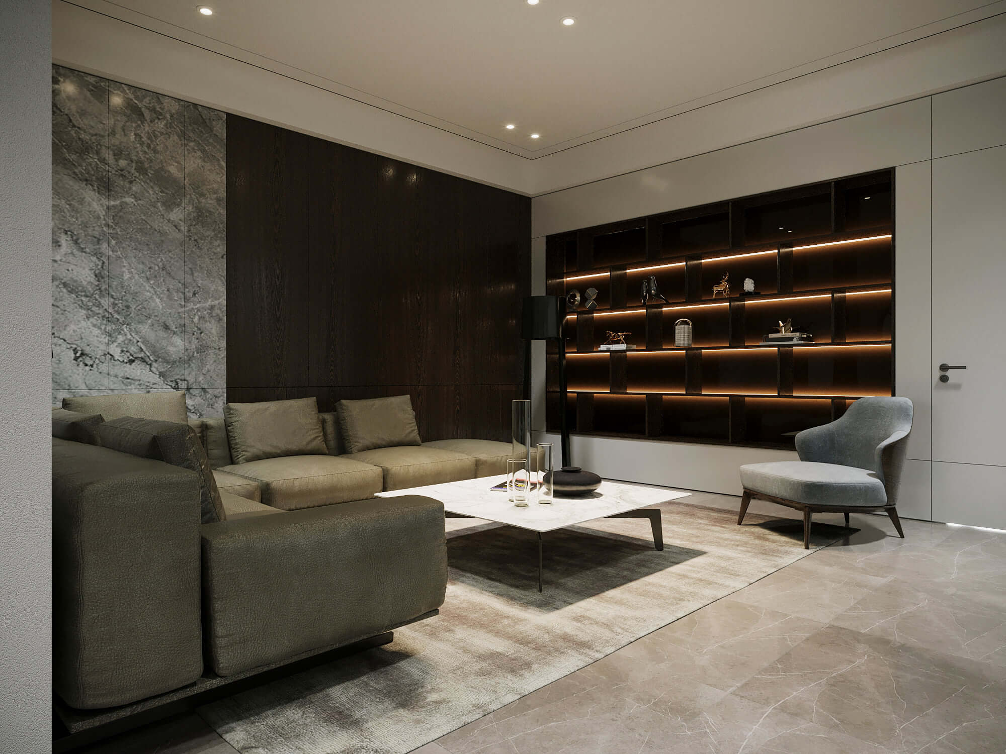 3D Interior Model Kitchen Living room 0130 Scene 3dsmax