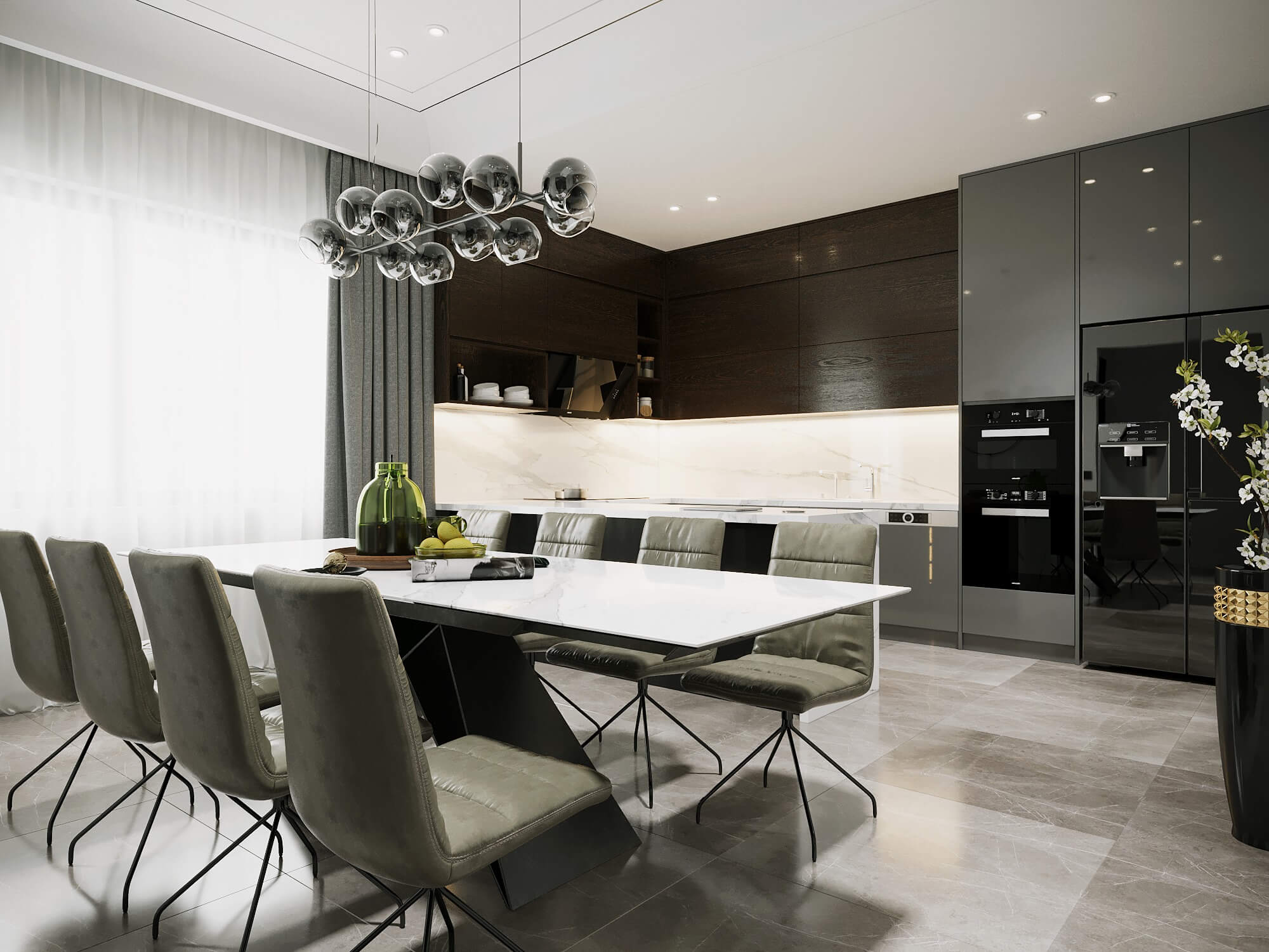 3D Interior Model Kitchen Living room 0130 Scene 3dsmax