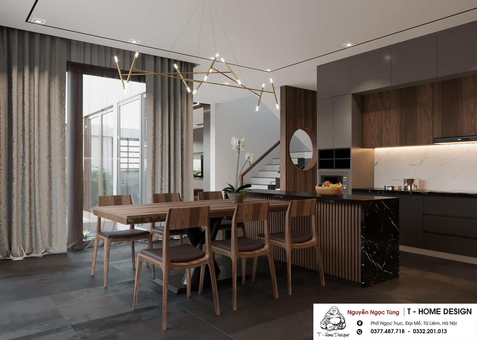 3D Interior Model Kitchen Living room 0131 Scene 3dsmax