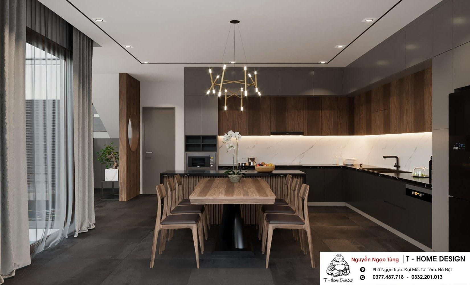 3D Interior Model Kitchen Living room 0131 Scene 3dsmax