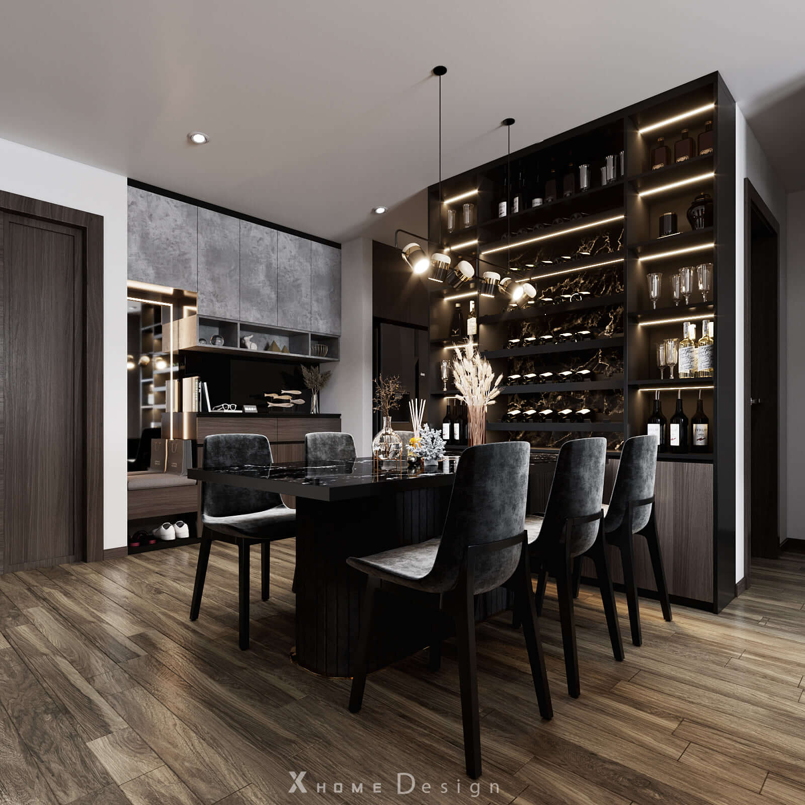 3D Interior Model Kitchen Living room 0132 Scene 3dsmax
