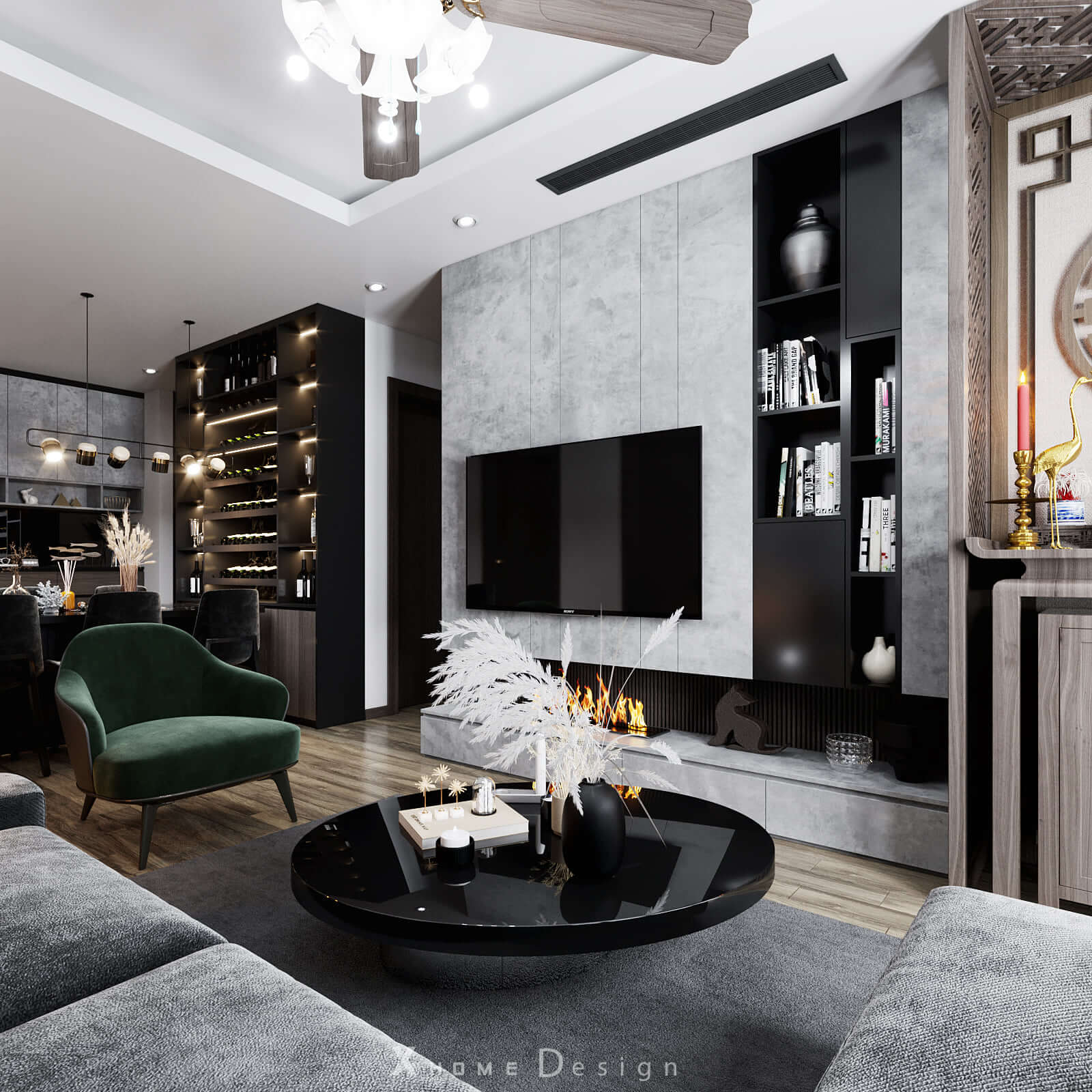 3D Interior Model Kitchen Living room 0132 Scene 3dsmax