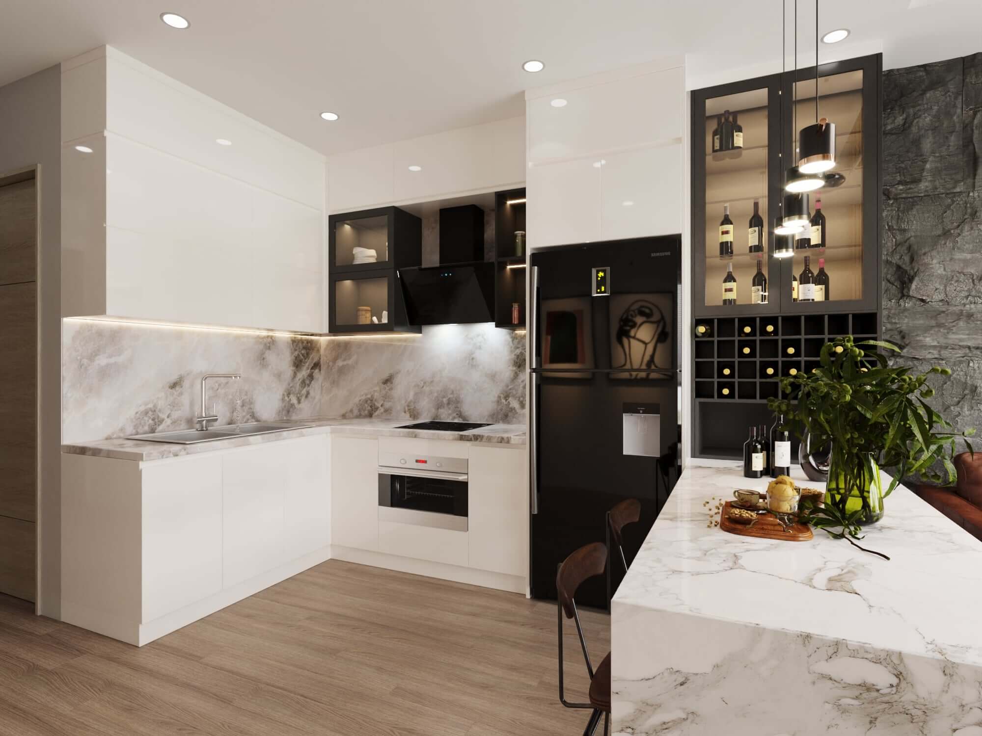 3D Interior Model Kitchen Living room 0134 Scene 3dsmax