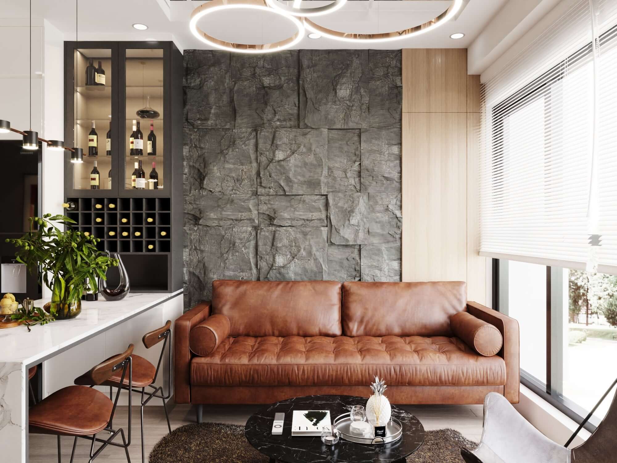 3D Interior Model Kitchen Living room 0134 Scene 3dsmax