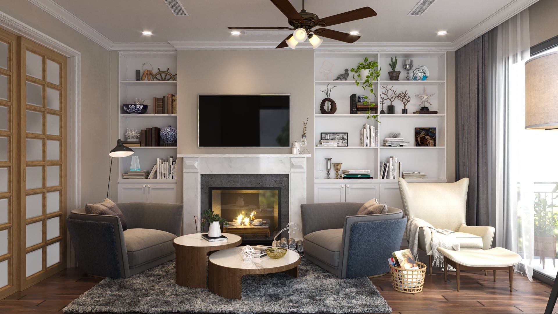 3D Interior Model Kitchen Living room 0135 Scene 3dsmax