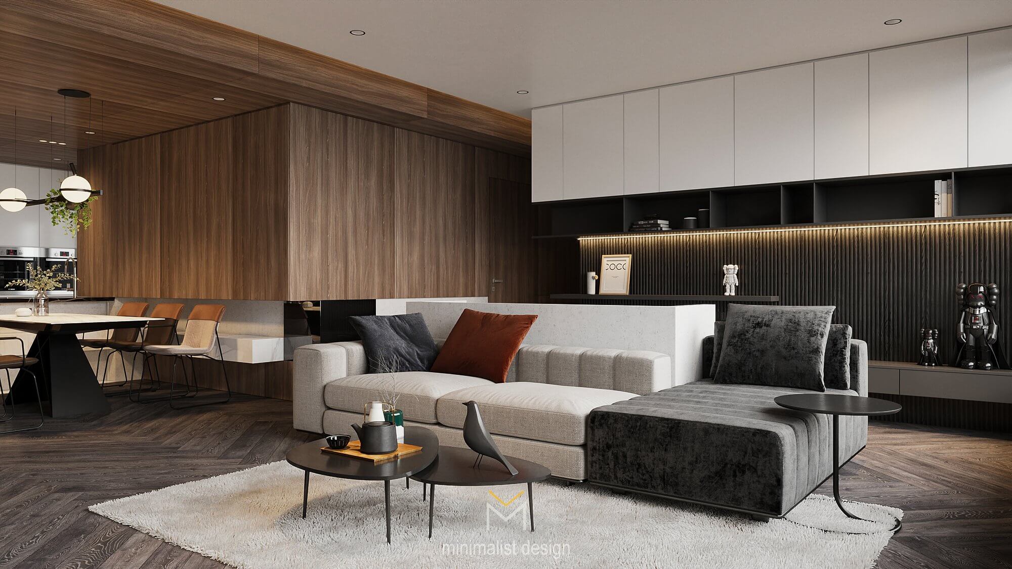 3D Interior Model Kitchen Living room 0138 Scene 3dsmax