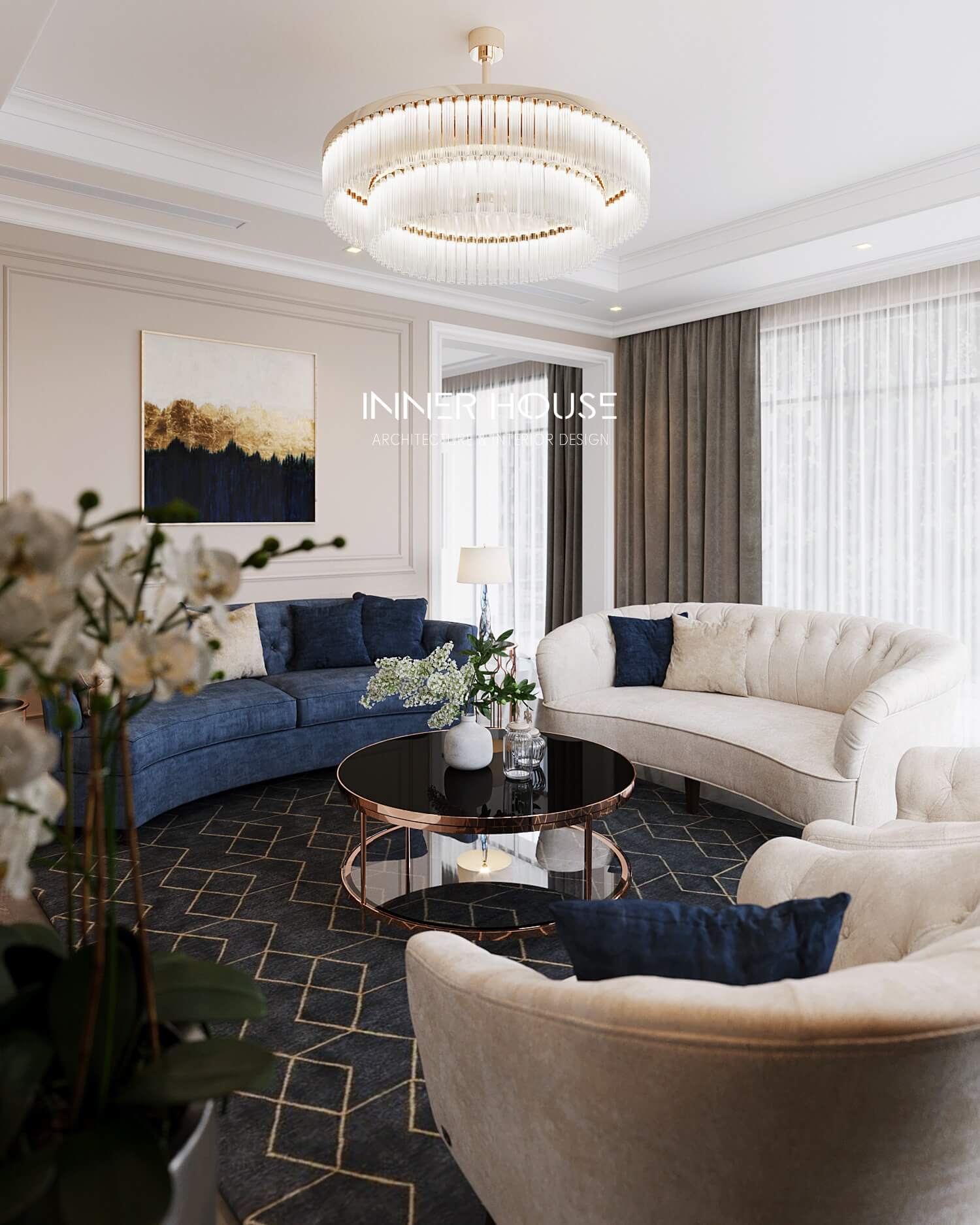 3D Interior Model Kitchen Living room 0140 Scene 3dsmax