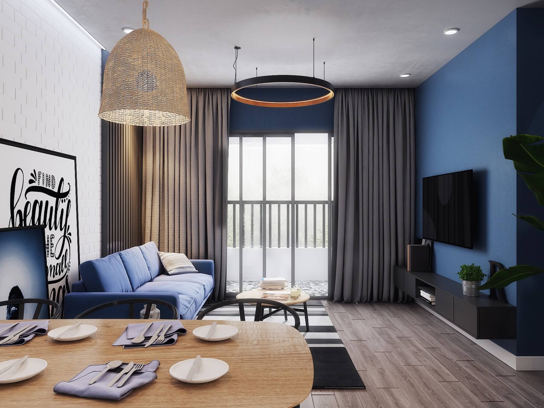 3D Interior Model Kitchen Living room 0145 Scene 3dsmax