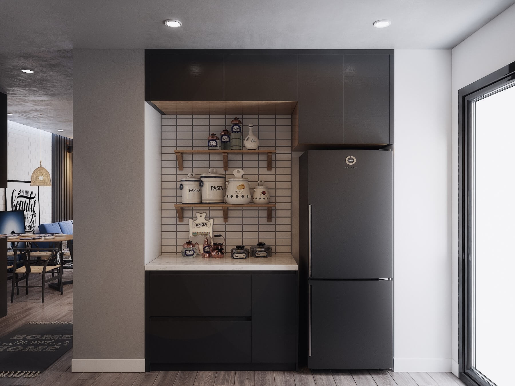 3D Interior Model Kitchen Living room 0145 Scene 3dsmax