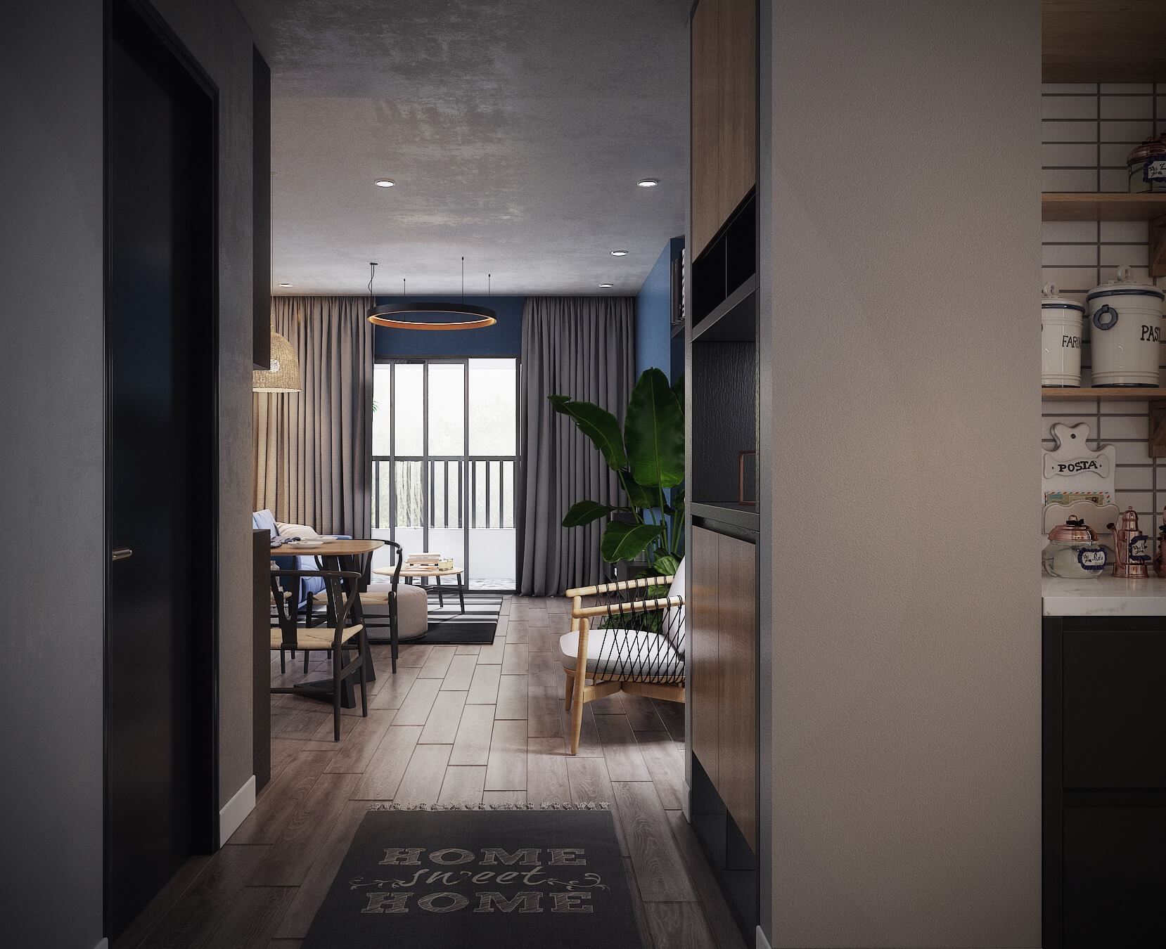 3D Interior Model Kitchen Living room 0145 Scene 3dsmax