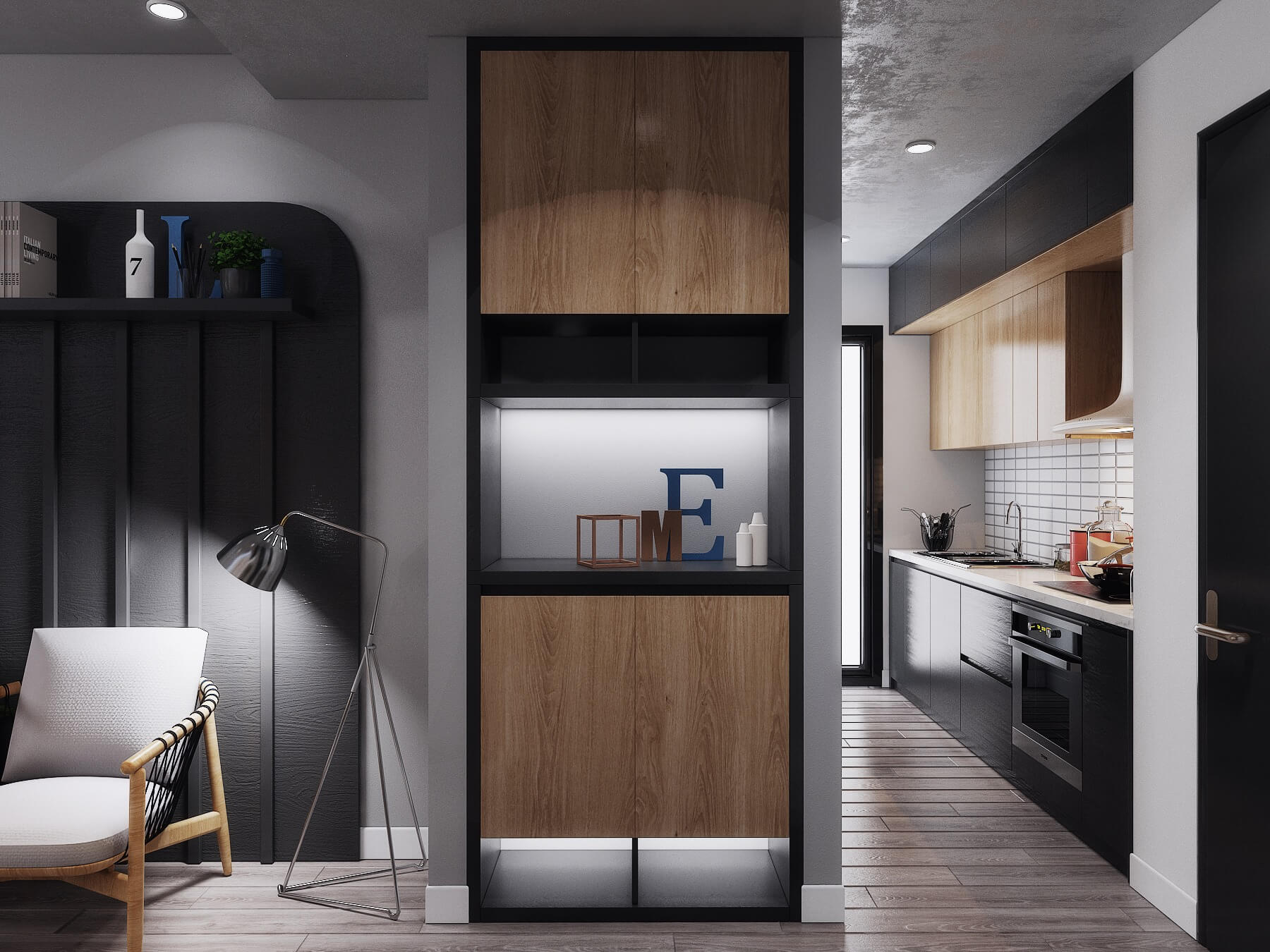 3D Interior Model Kitchen Living room 0145 Scene 3dsmax