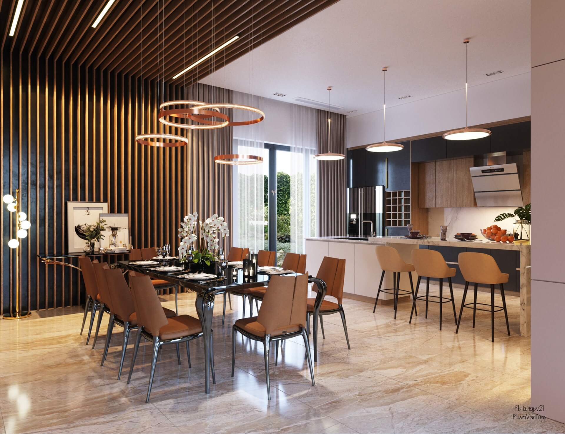 3D Interior Model Kitchen Living room 0147 Scene 3dsmax