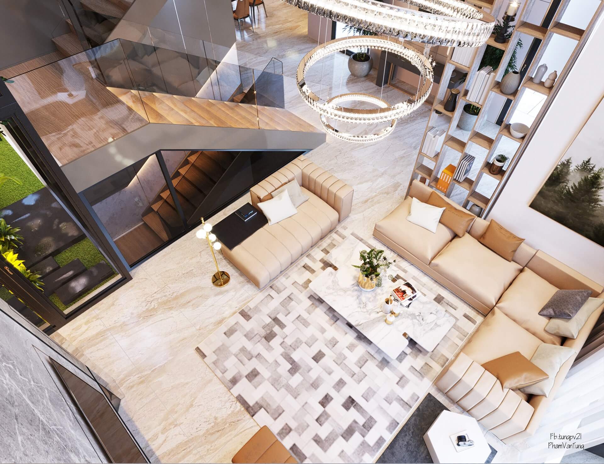 3D Interior Model Kitchen Living room 0147 Scene 3dsmax