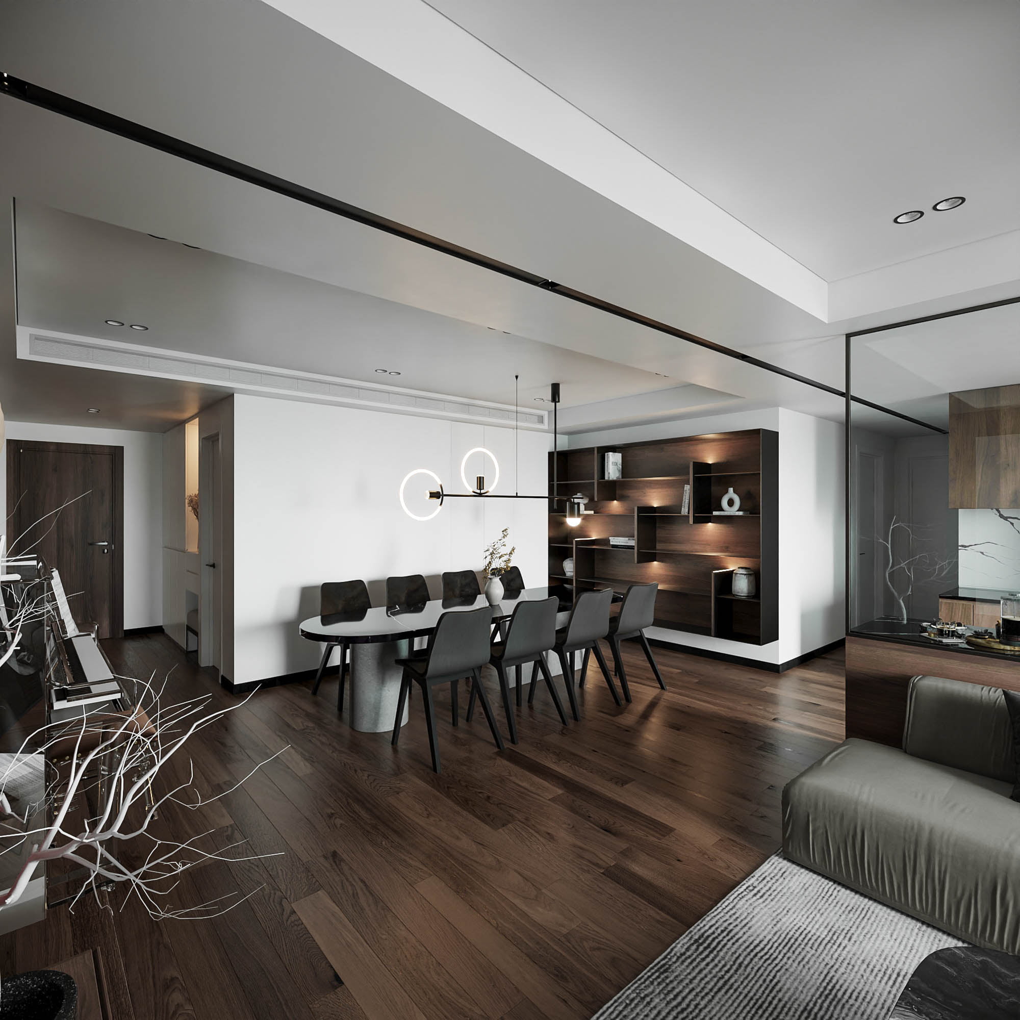 3D Interior Model Kitchen Living room 0165 Scene 3dsmax