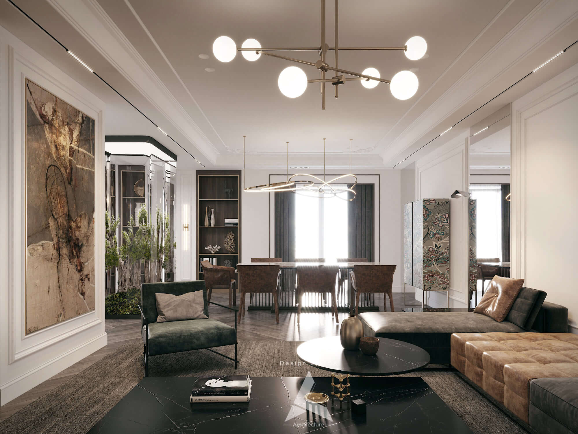 3D Interior Model Kitchen Living room 0166 Scene 3dsmax