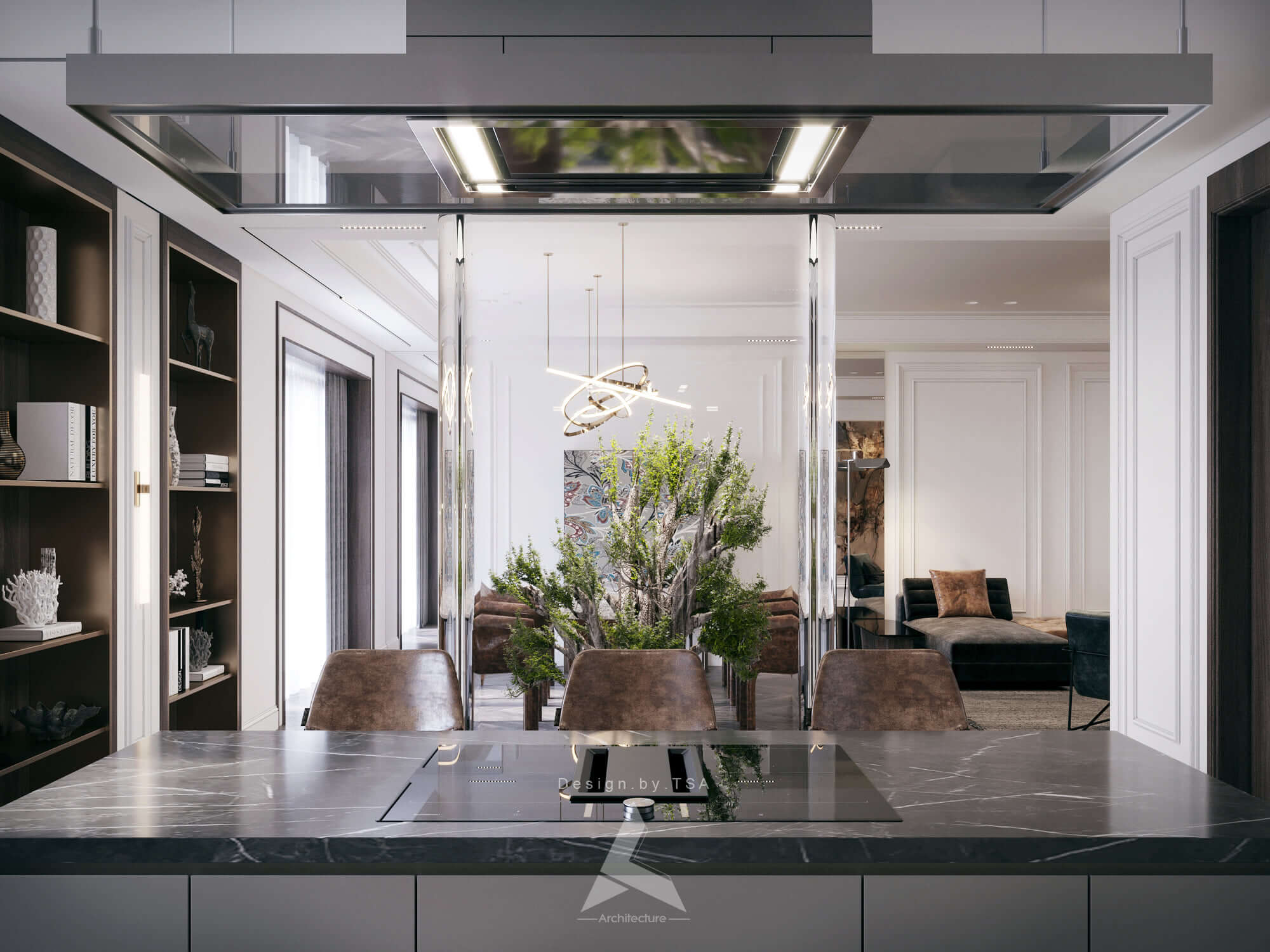 3D Interior Model Kitchen Living room 0166 Scene 3dsmax