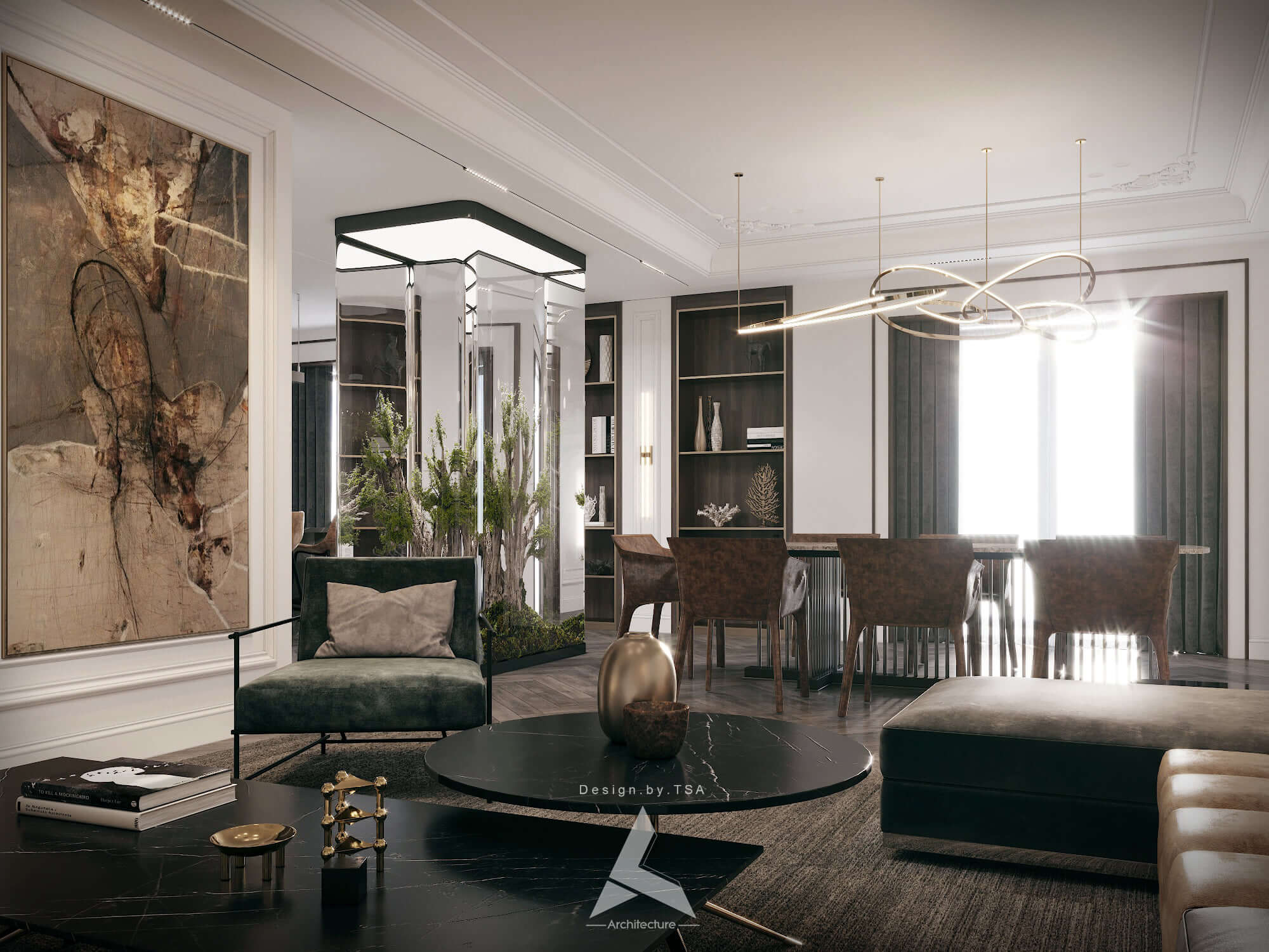 3D Interior Model Kitchen Living room 0166 Scene 3dsmax