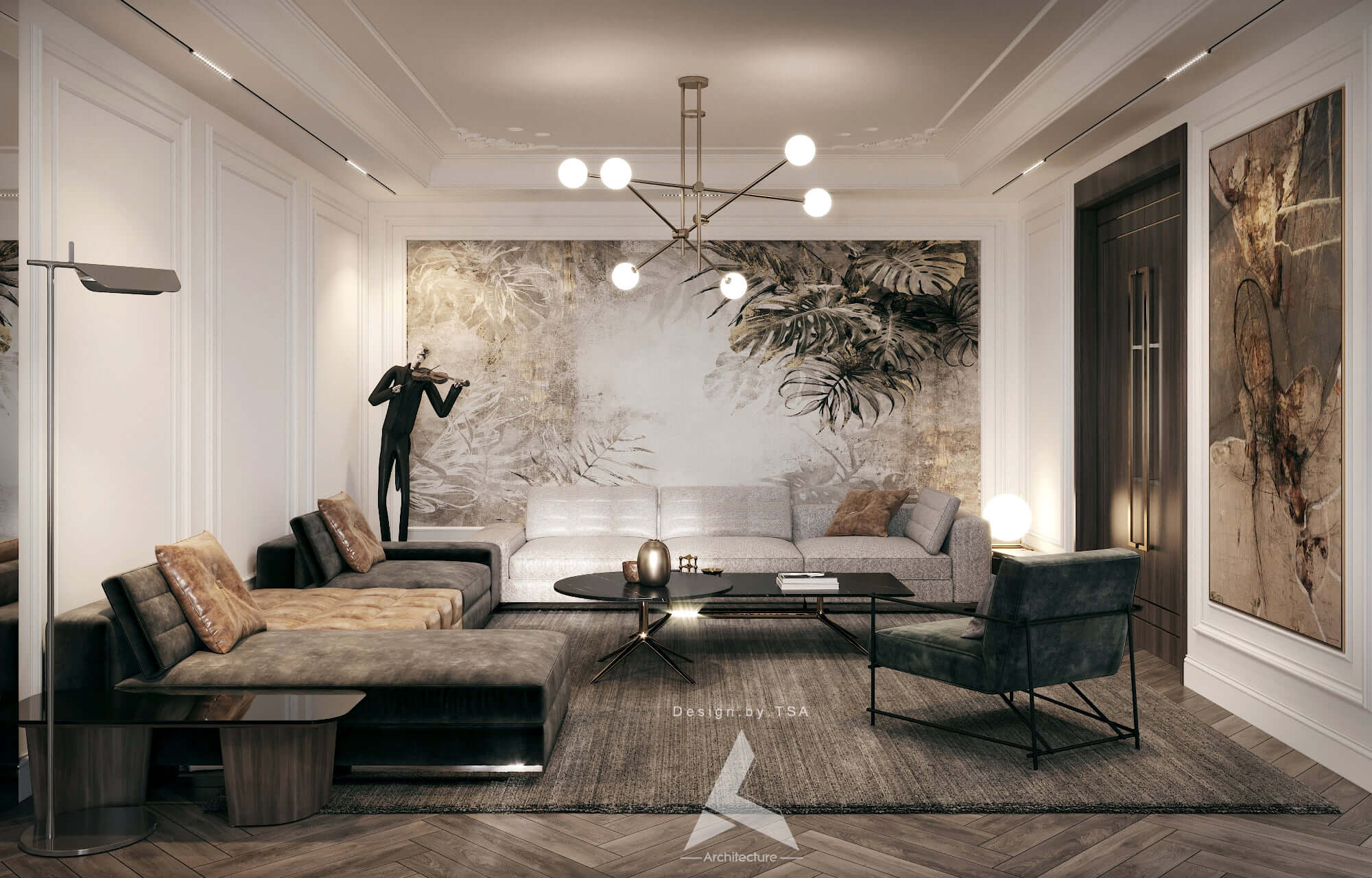 3D Interior Model Kitchen Living room 0166 Scene 3dsmax