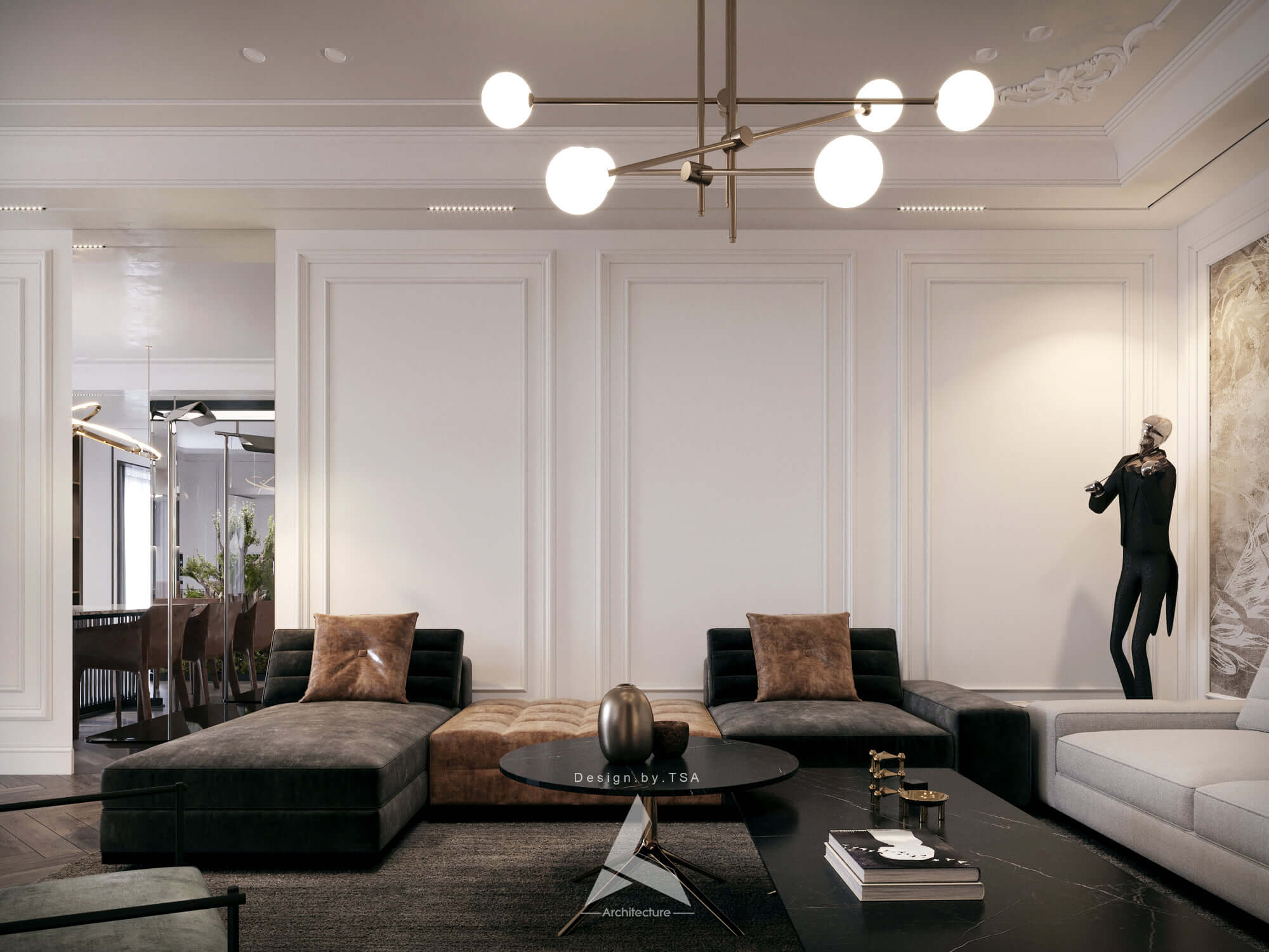 3D Interior Model Kitchen Living room 0166 Scene 3dsmax