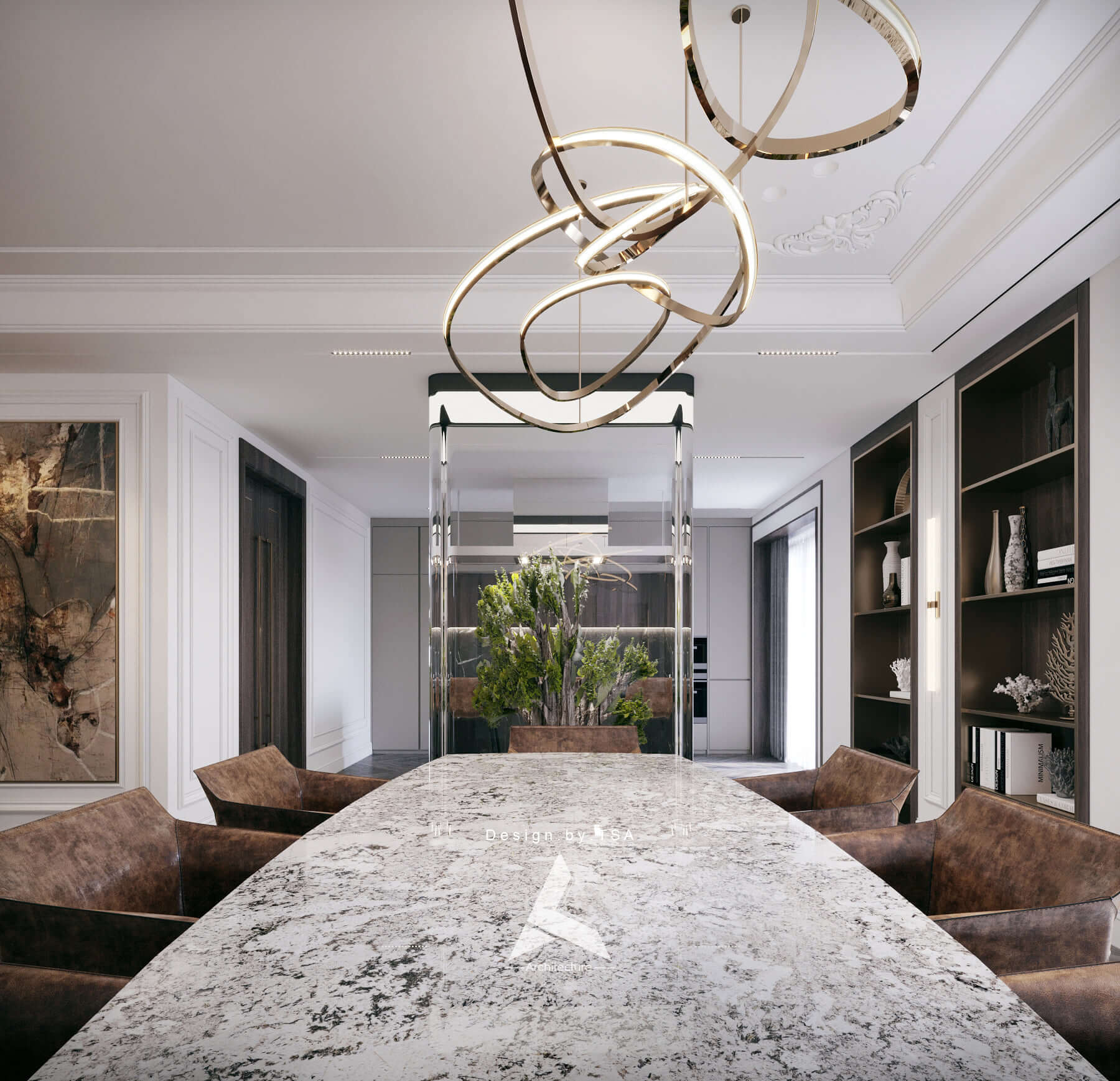 3D Interior Model Kitchen Living room 0166 Scene 3dsmax