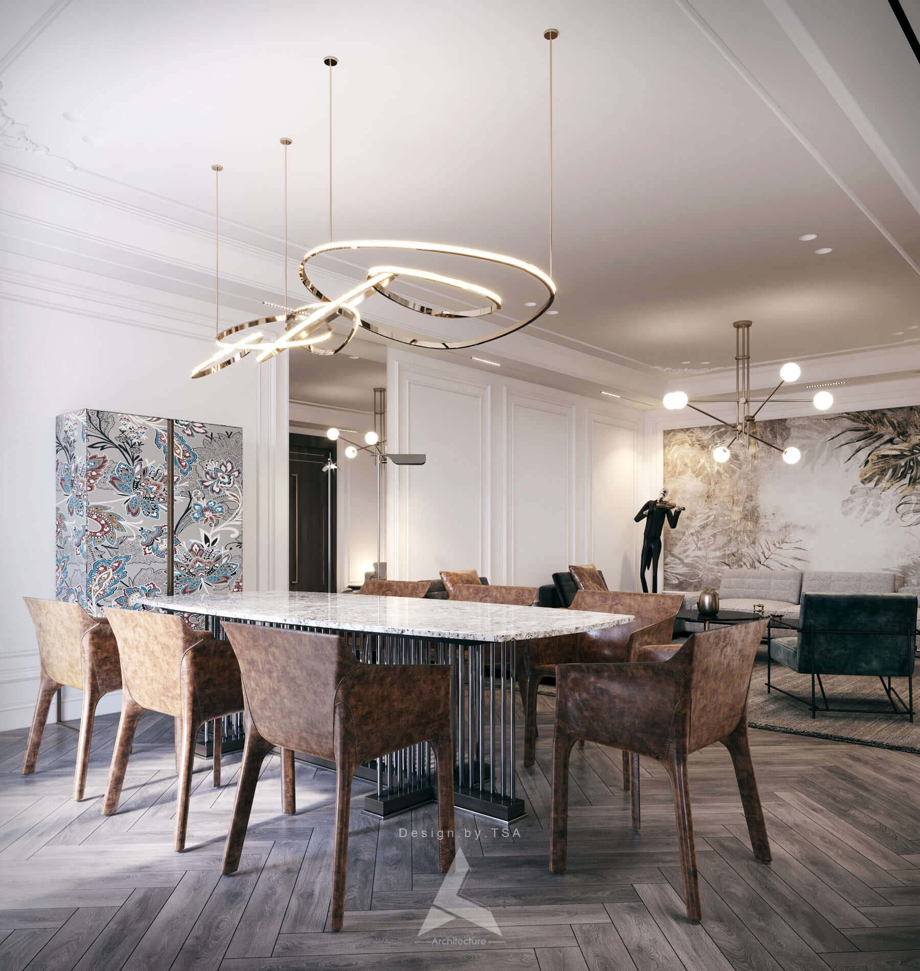 3D Interior Model Kitchen Living room 0166 Scene 3dsmax