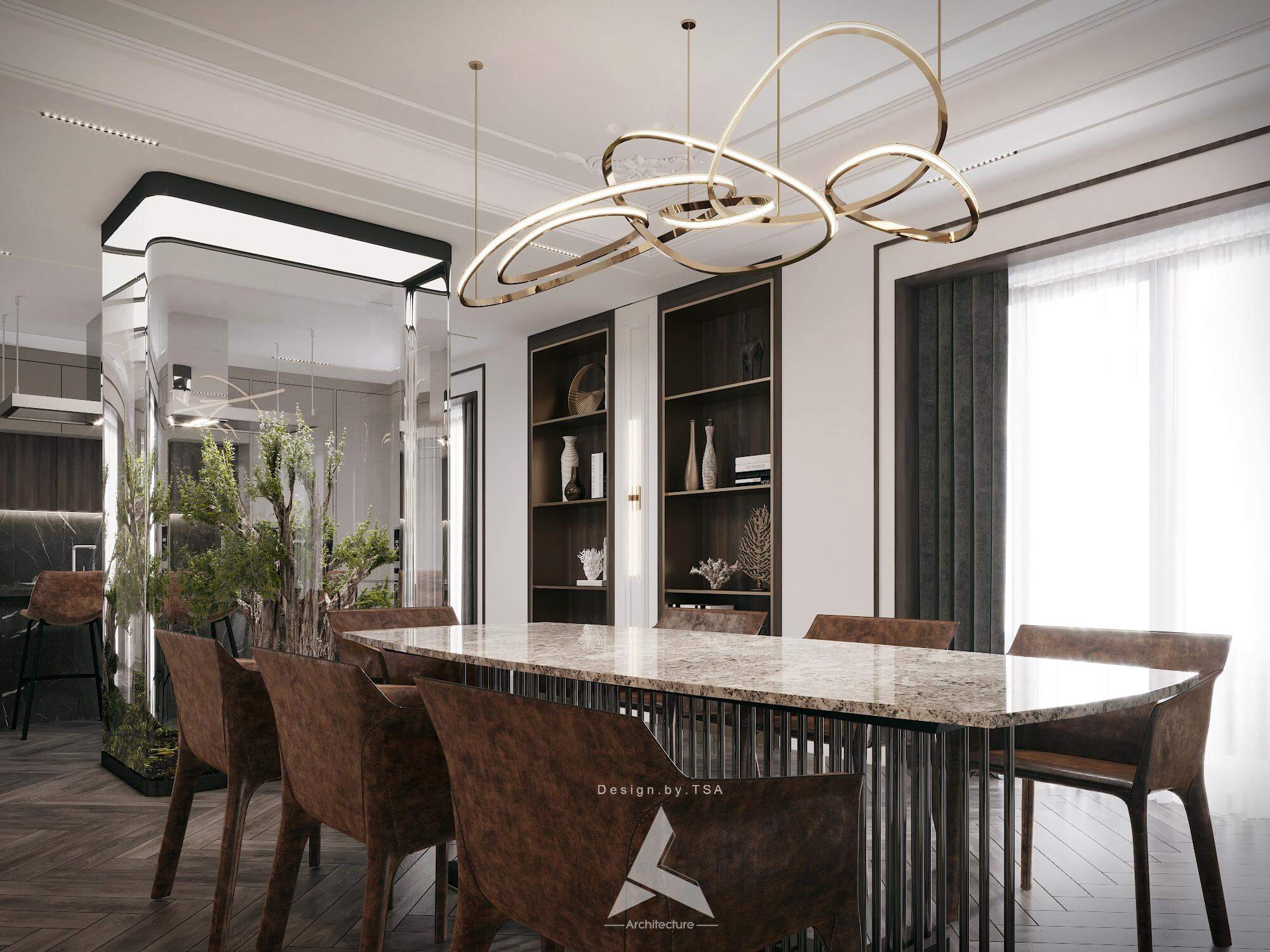 3D Interior Model Kitchen Living room 0166 Scene 3dsmax