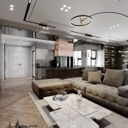 3D Interior Model Kitchen Living room 0167 Scene 3dsmax