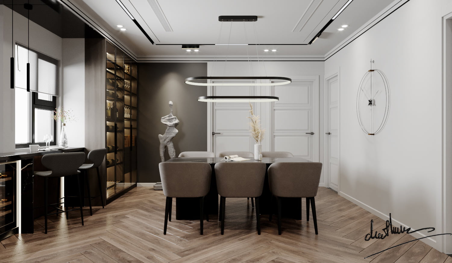 3D Interior Model Kitchen Living room 0167 Scene 3dsmax