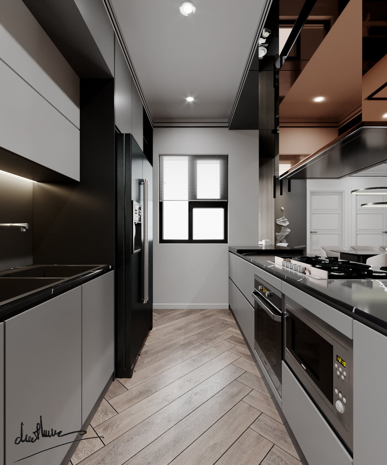 3D Interior Model Kitchen Living room 0167 Scene 3dsmax