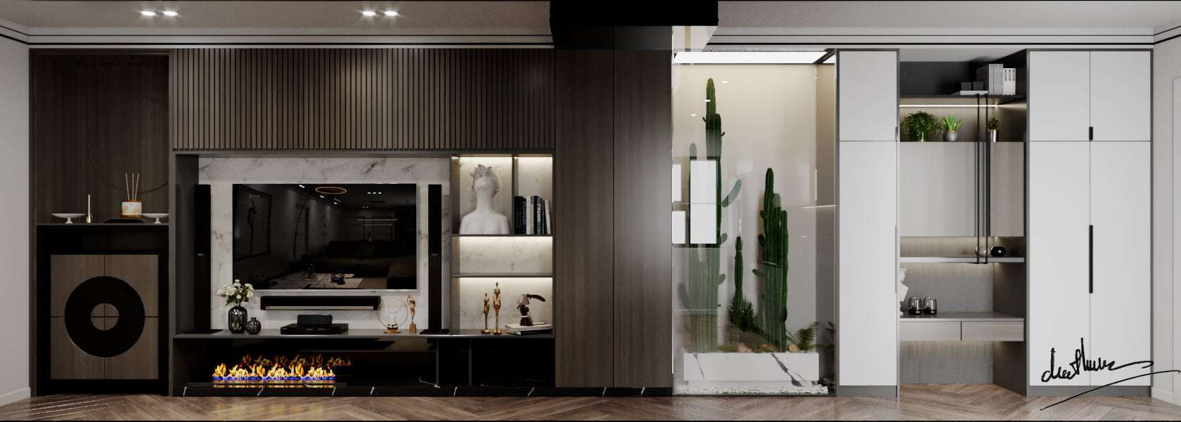 3D Interior Model Kitchen Living room 0167 Scene 3dsmax