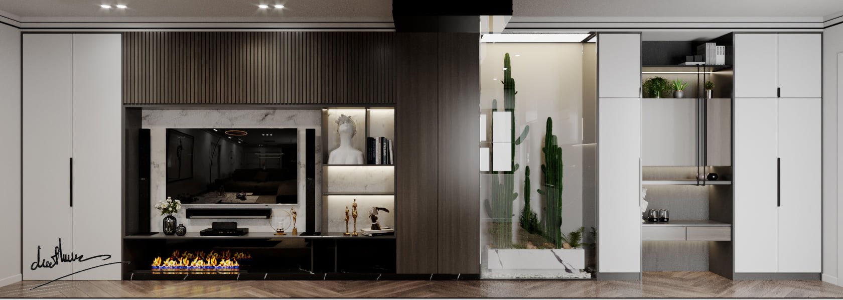 3D Interior Model Kitchen Living room 0167 Scene 3dsmax