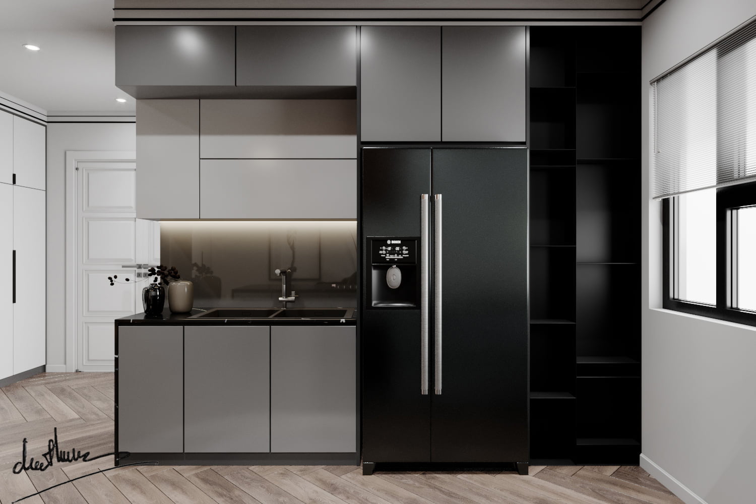 3D Interior Model Kitchen Living room 0167 Scene 3dsmax