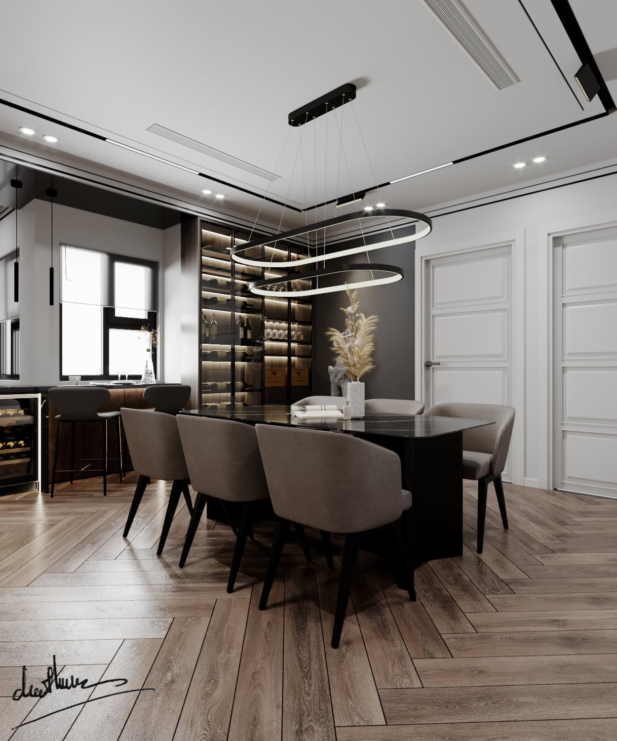 3D Interior Model Kitchen Living room 0167 Scene 3dsmax