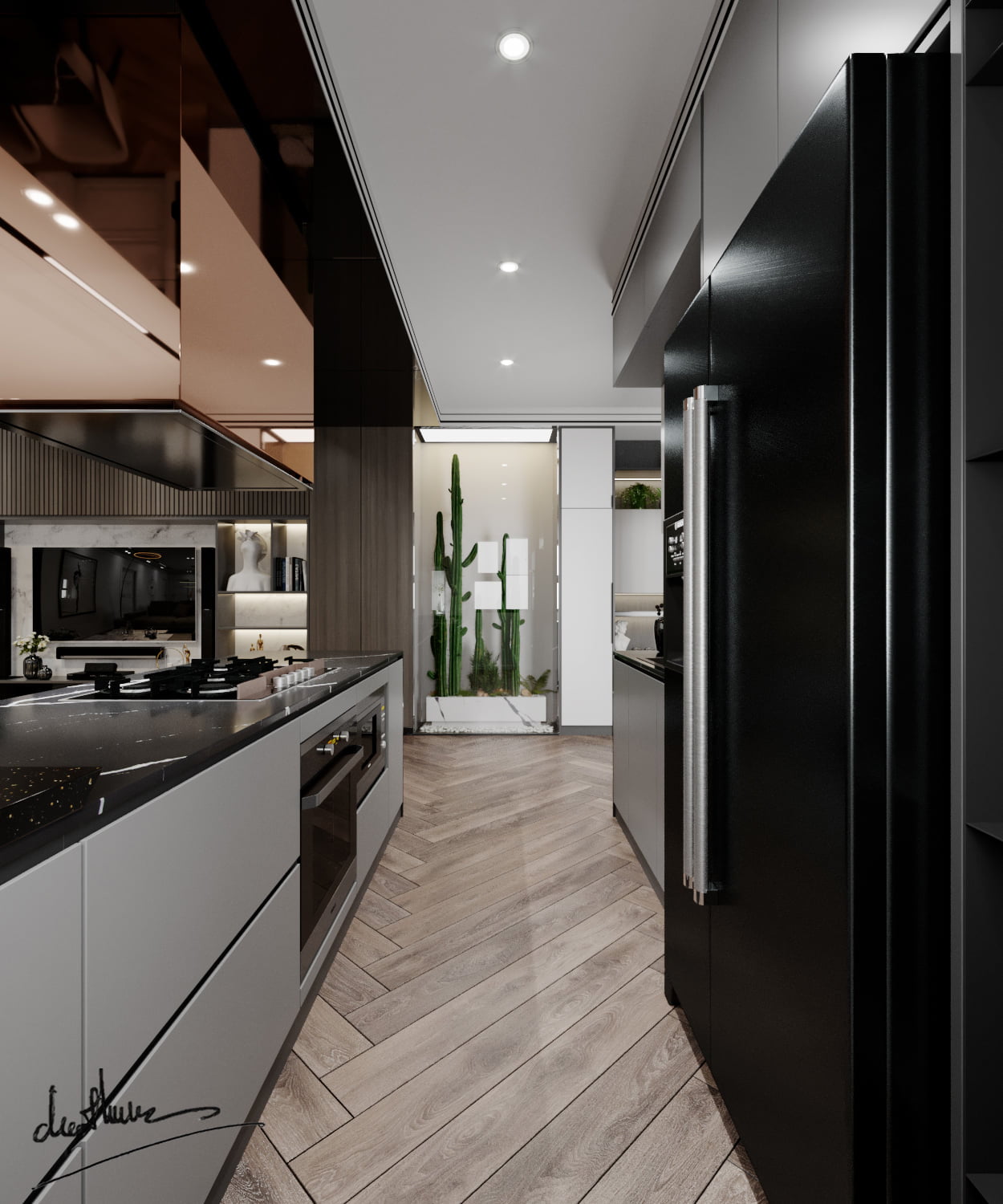 3D Interior Model Kitchen Living room 0167 Scene 3dsmax