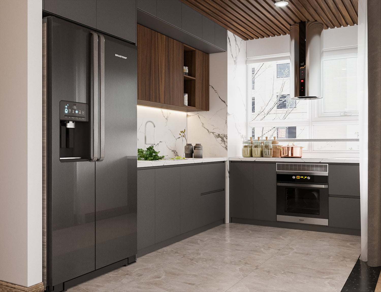 3D Interior Model Kitchen Living room 0168 Scene 3dsmax