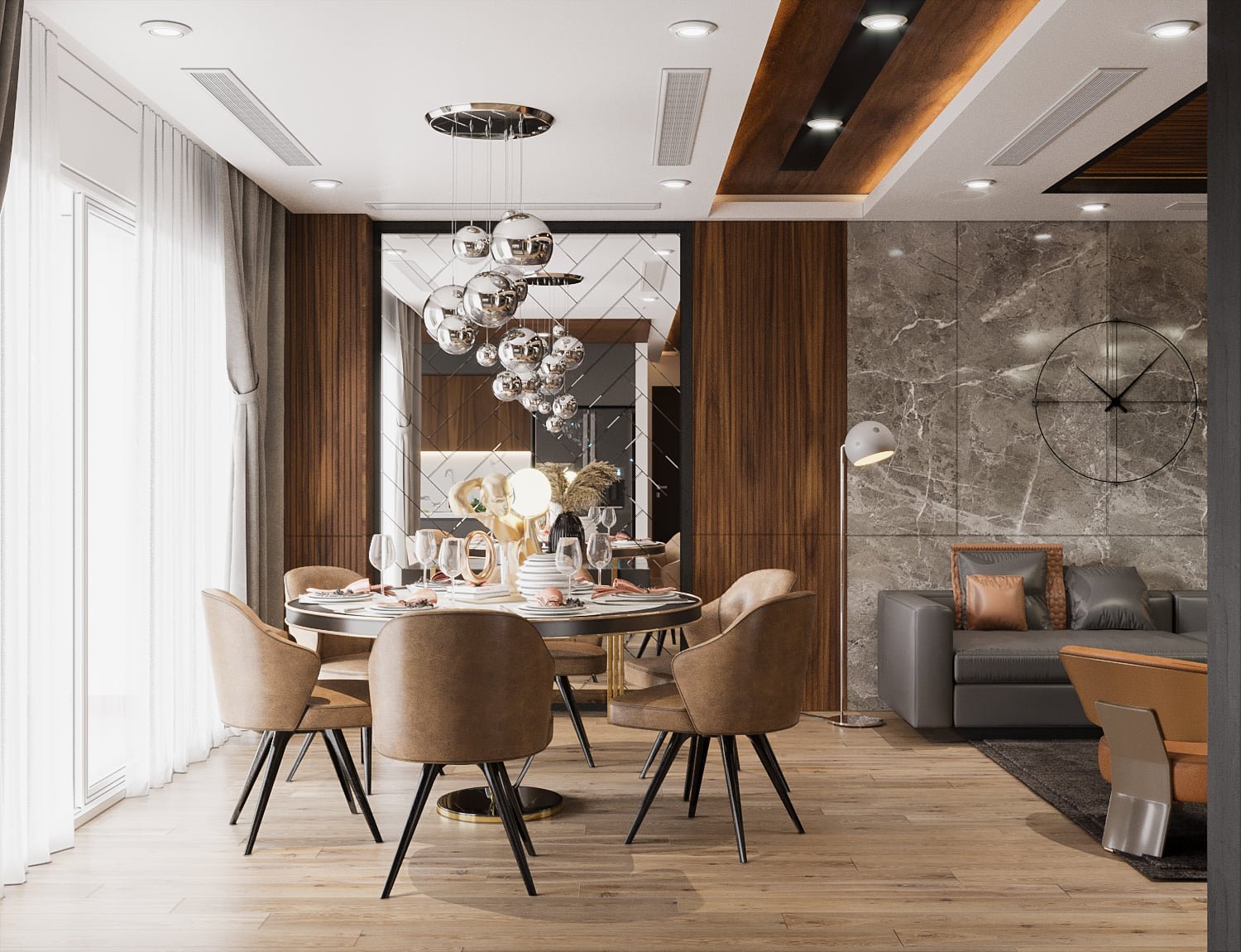 3D Interior Model Kitchen Living room 0168 Scene 3dsmax