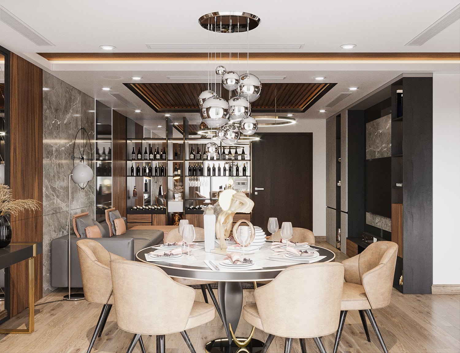 3D Interior Model Kitchen Living room 0168 Scene 3dsmax