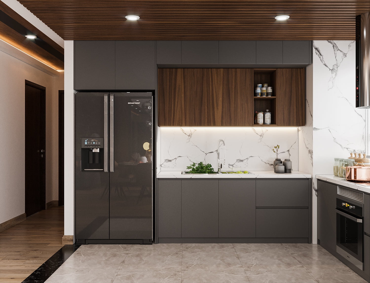 3D Interior Model Kitchen Living room 0168 Scene 3dsmax