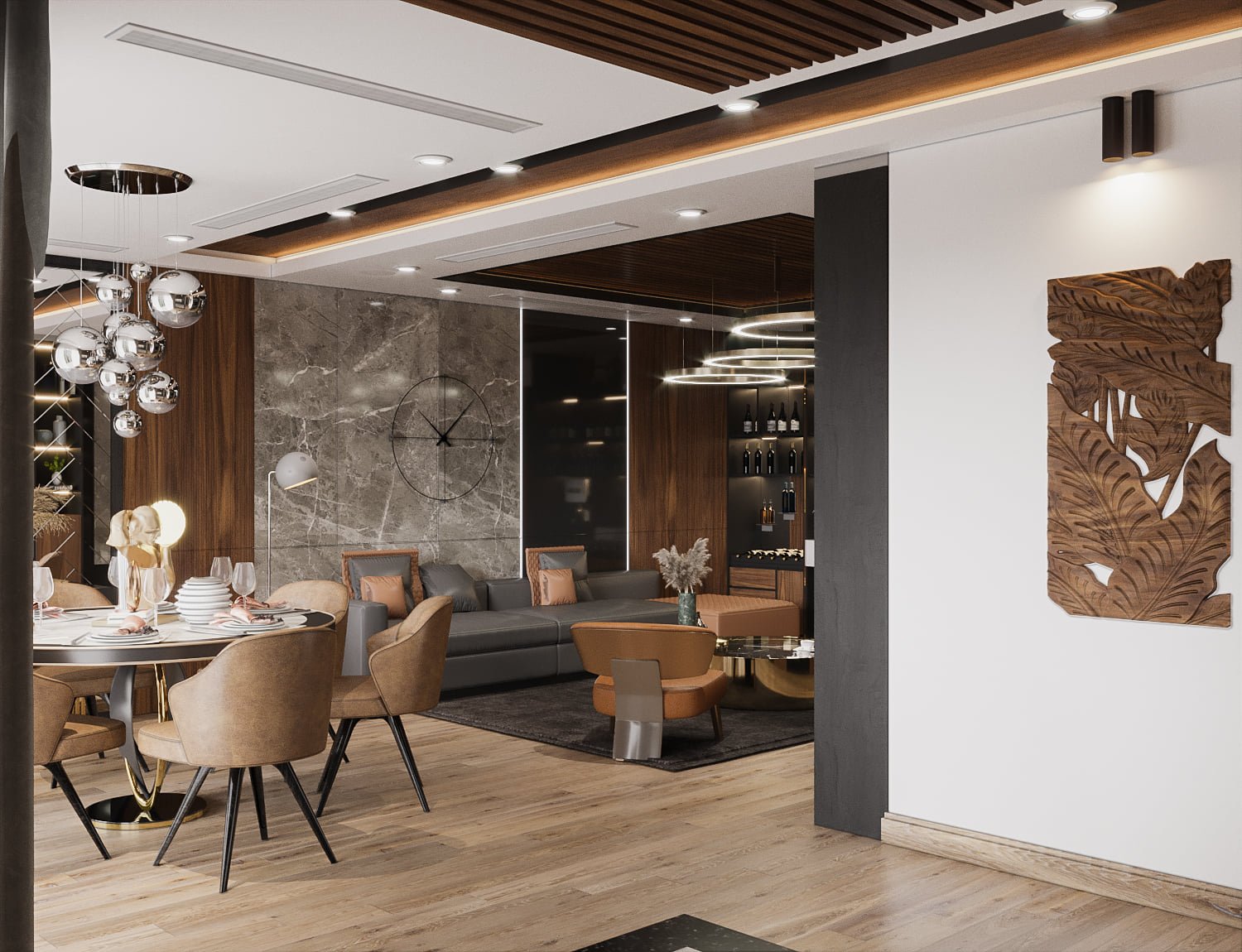 3D Interior Model Kitchen Living room 0168 Scene 3dsmax