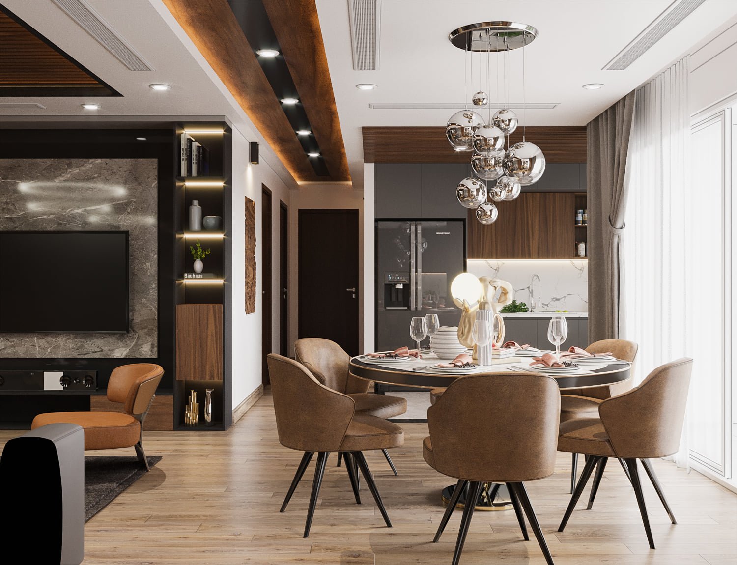 3D Interior Model Kitchen Living room 0168 Scene 3dsmax