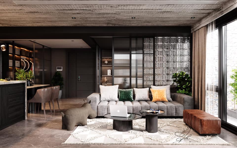 3D Interior Model Kitchen Living room 0173 Scene 3dsmax