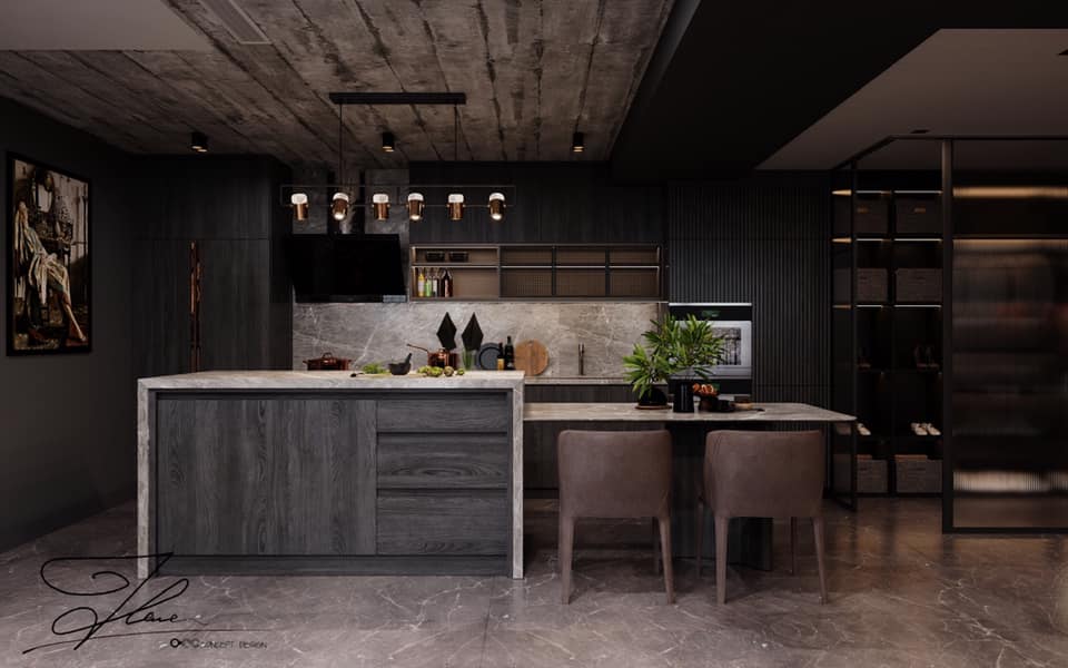 3D Interior Model Kitchen Living room 0173 Scene 3dsmax