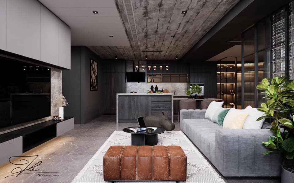 3D Interior Model Kitchen Living room 0173 Scene 3dsmax